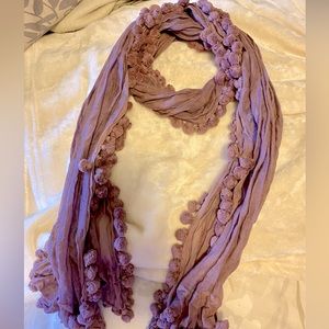 COPY - Matta New York Pom Pom Scarf, perfect for Spring, Mauve, Excellent Condi…